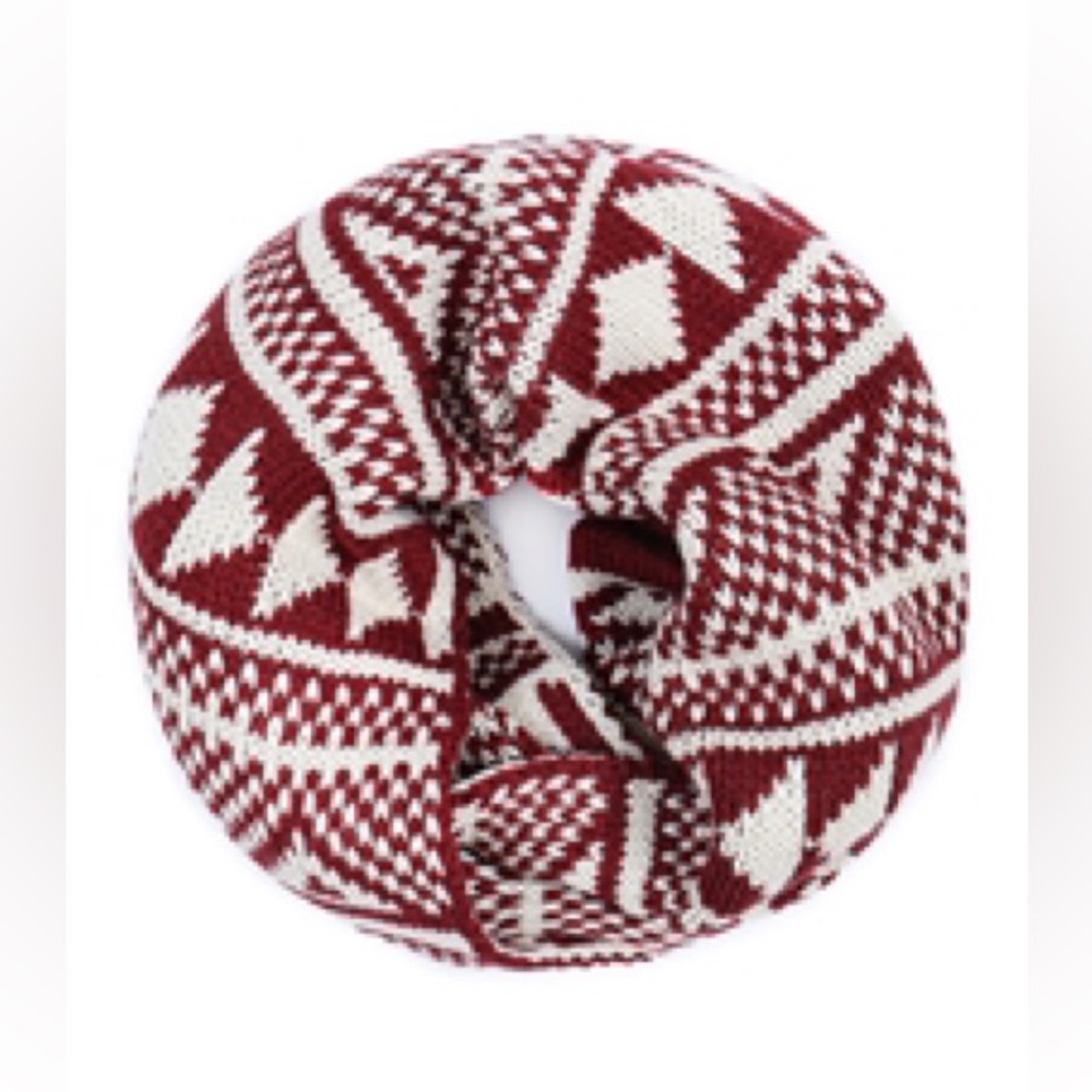 Maroon and White Infinity Scarf
